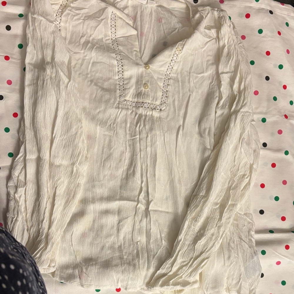 GAP White Textured Blouse